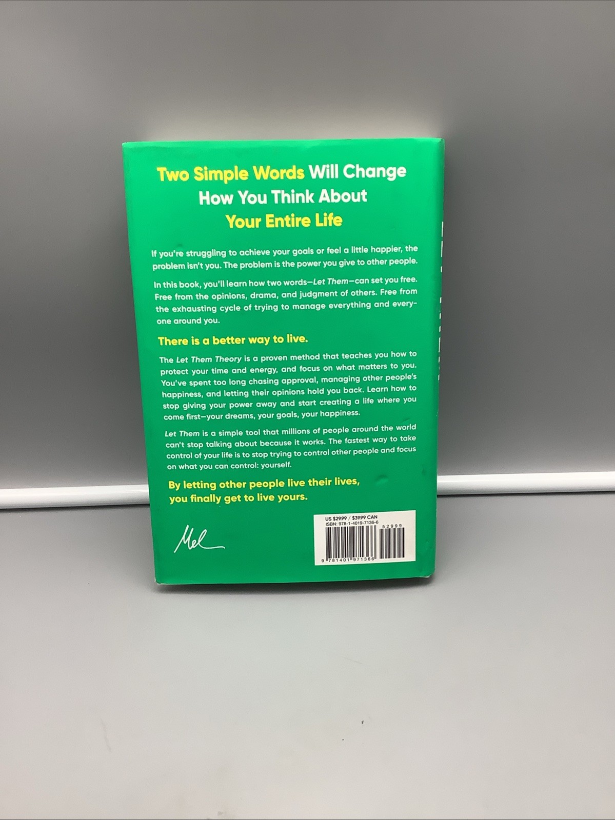 The Let Them Theory By Mel Robbins Hardcover Very GOOD Condition
