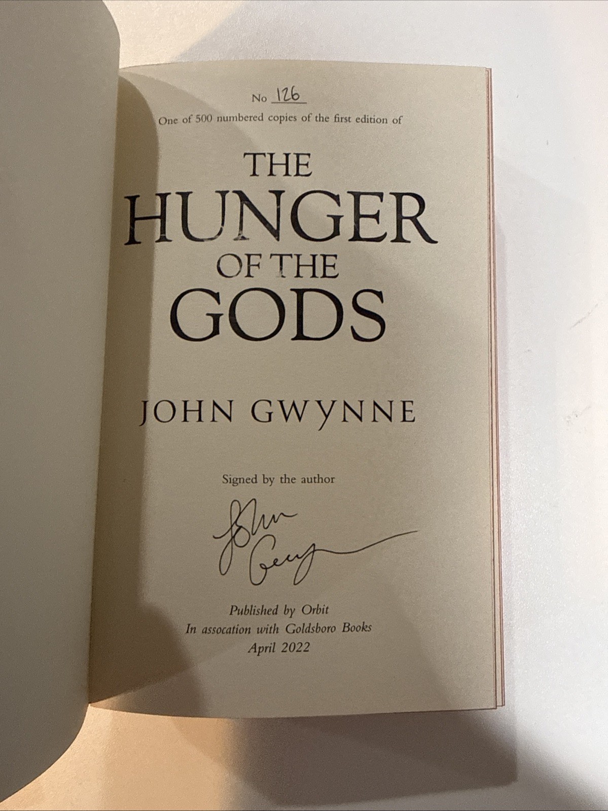 Goldsboro Hunger Of The Gods + Shadow Of The Gods John Gwynn Signed Numbered 1/1