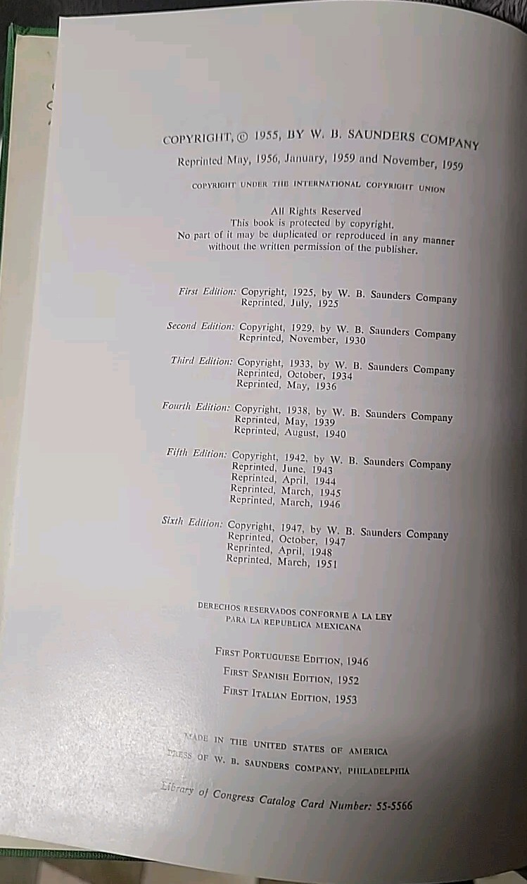 Vtg 1955 Hardcover Pathology for the Surgeon William Boyd 7th Edition Saunders