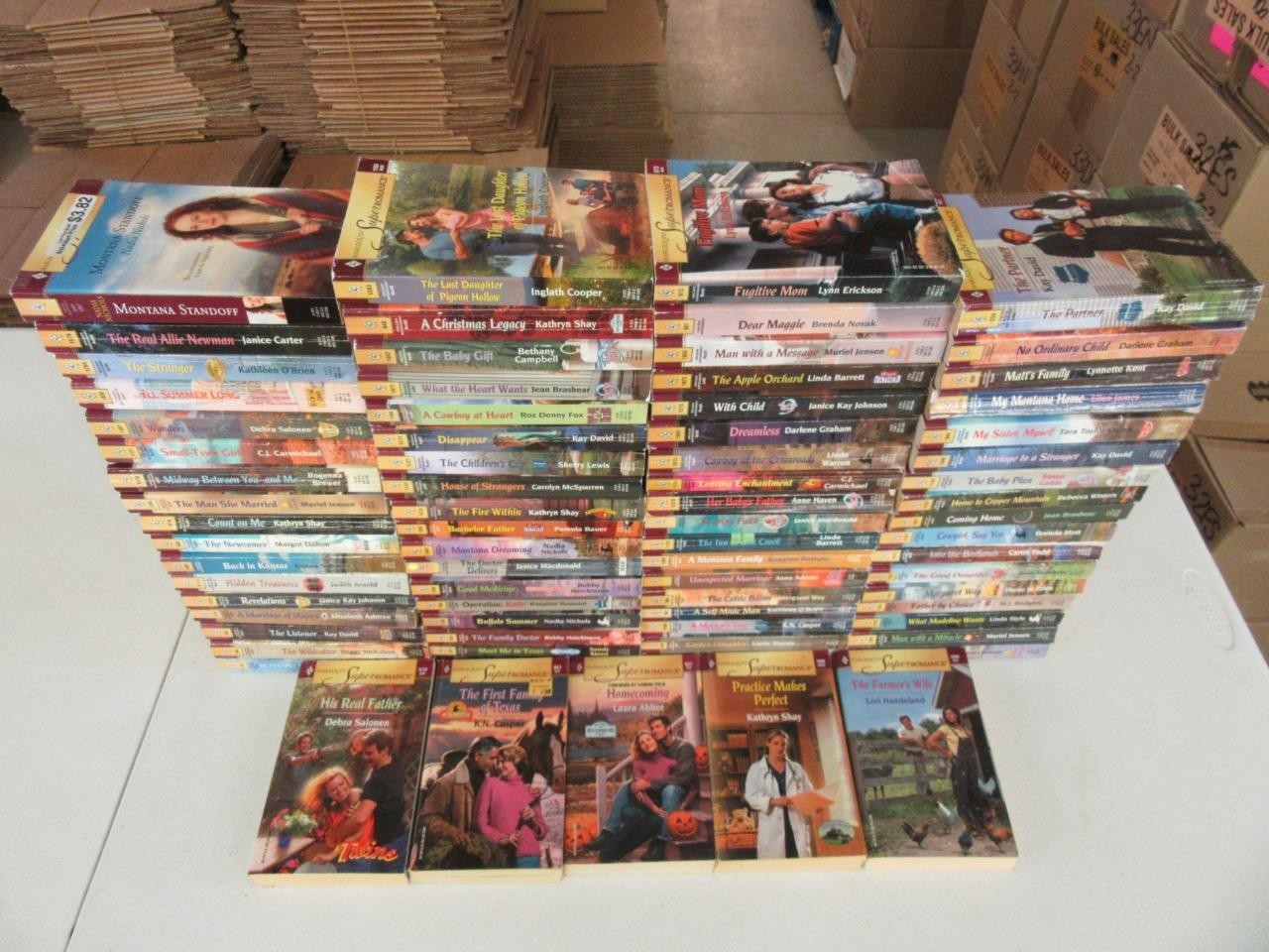 HUGE Lot of (75) 2000s HARLEQUIN SUPER ROMANCE SERIES Books GOLD/MAROON COVERS