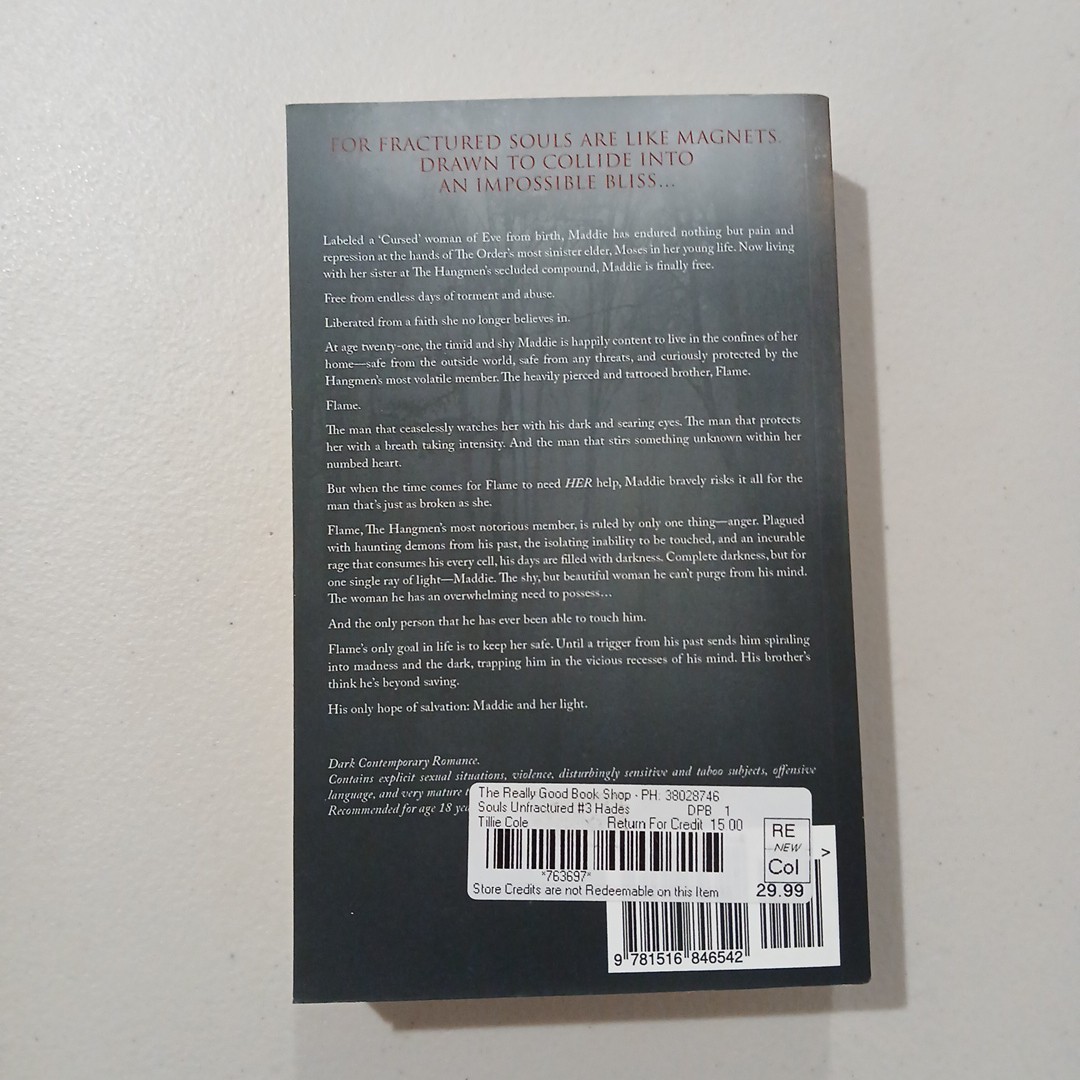 Tillie Cole Souls Unfractured Hades Hangmen Series Book #3 -Very Rare OOP Series