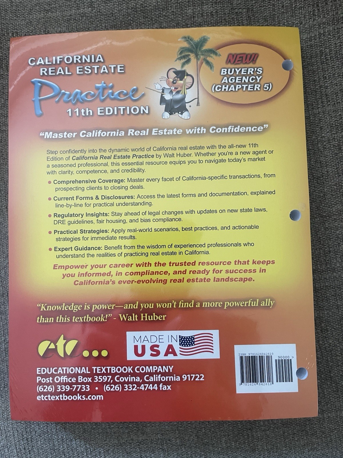California Real Estate Practice 11th Edition By Walt Huber LOOSE LEAF