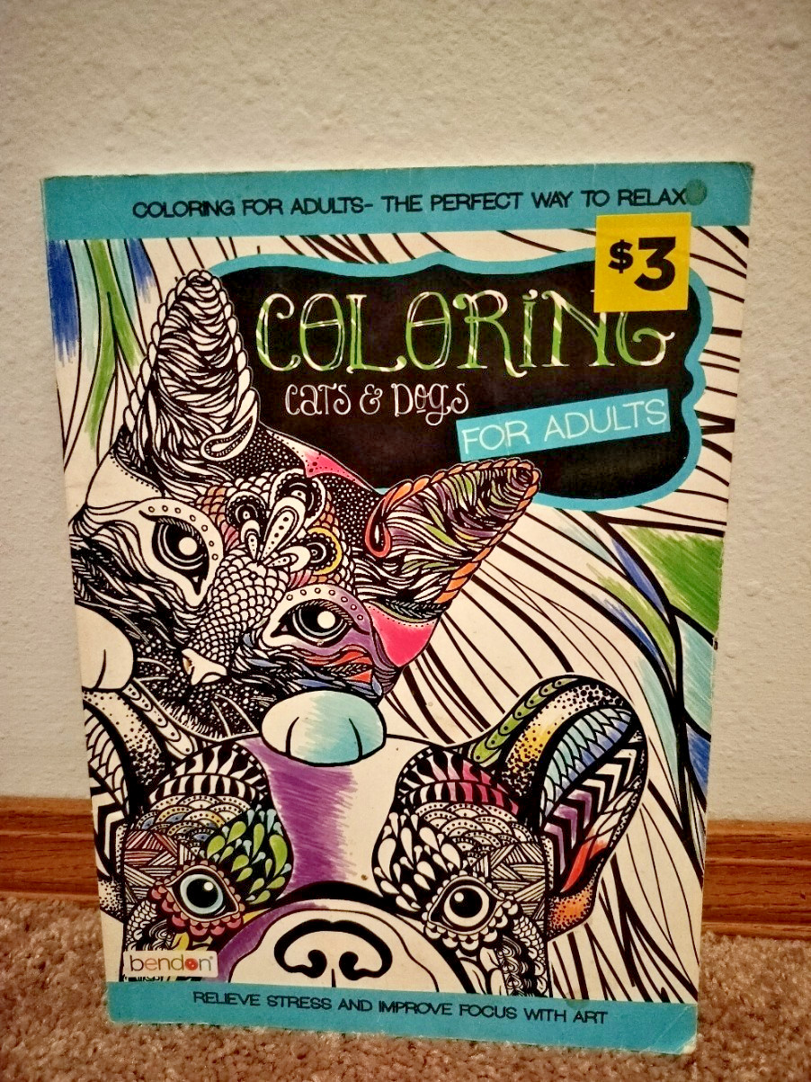 Adult Coloring Book Lot Cats Dogs Ocean Floral Mixed Condition Set 3