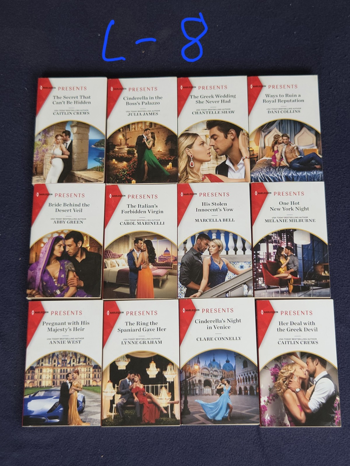 7 Lots Of 12 Harlequin Paperback Romance Novels. See Description For Lot#s