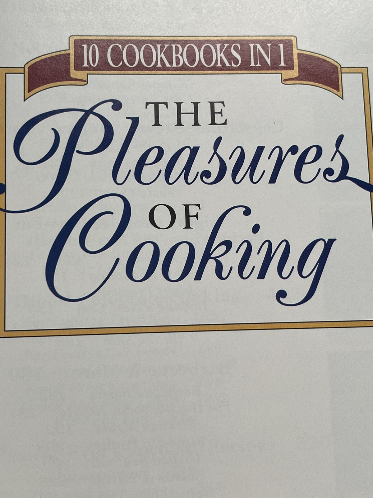 Vtg. 1993 10 Cookbooks In 1 The Pleasures Of Cooking Cookbook Book 608 Pages EXC