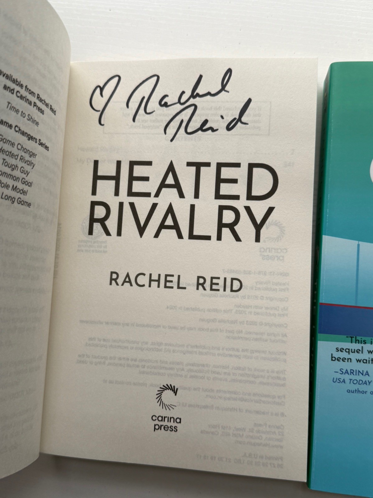 Heated Rivalry/The Long Game Signed Rachel Reid