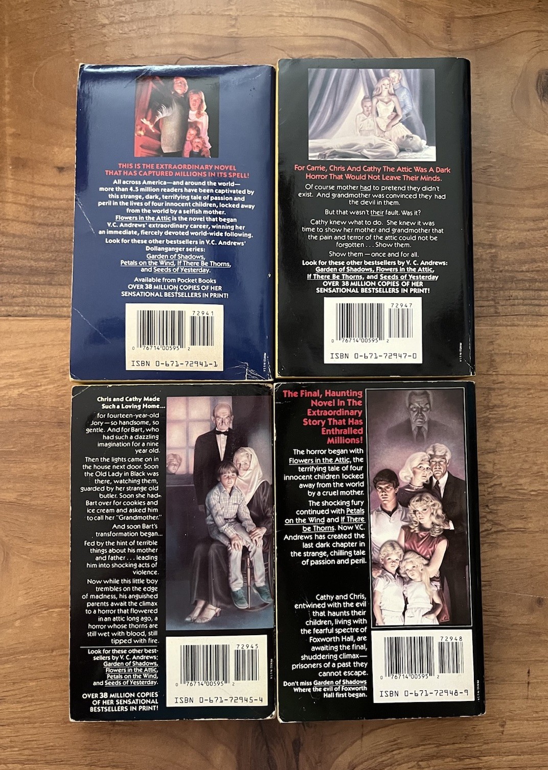 4 Books V.C. Andrews Dollanganger Series Flowers in the Attic Start Some Wear