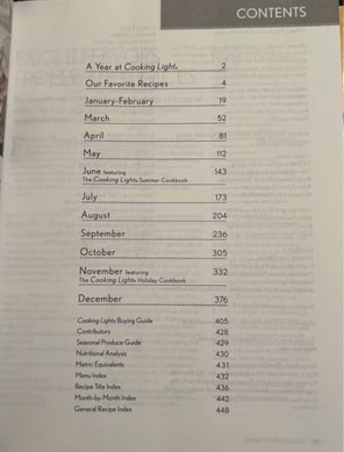 Cooking Light 2011 Cookbook Annual Recipes Hard Cover Oxmoor House 464 Pages
