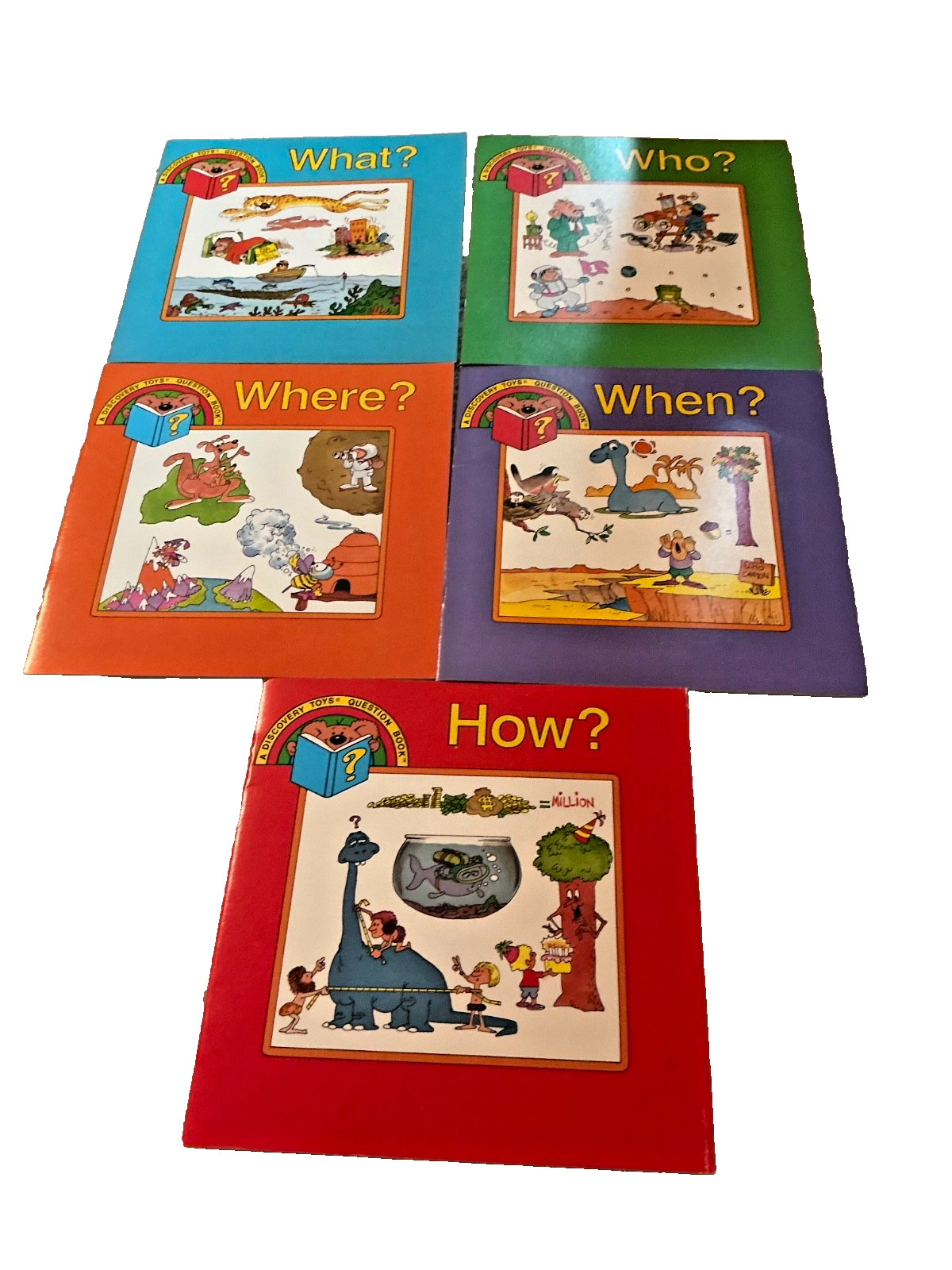EUC Lot 5 Vintage Discovery Toys Question Book Set Series Ages 4-9 Homeschool