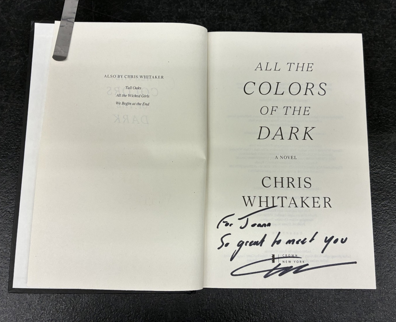 All the Colors of the Dark, Chris Whitaker, 2024, HC DJ 1st Ed, SIGNED