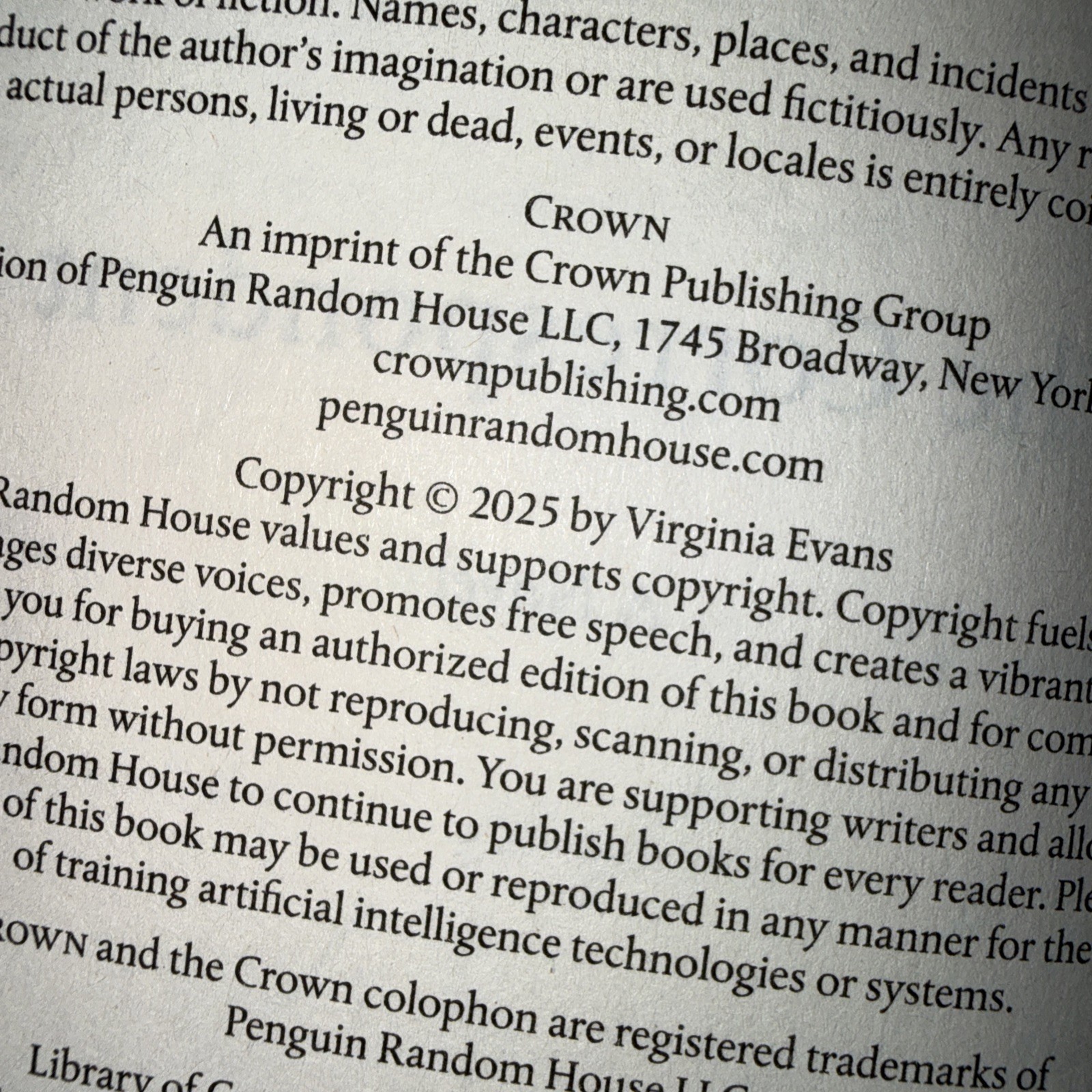 The Correspondent: A Novel Virginia Evans 2025 Hardcover w/ Dust Jacket