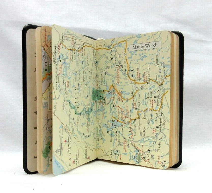 APPALACHIAN TRAIL 3×4″ MINI Guide Leather Cover Notes w Maps Info 160 Pgs Black