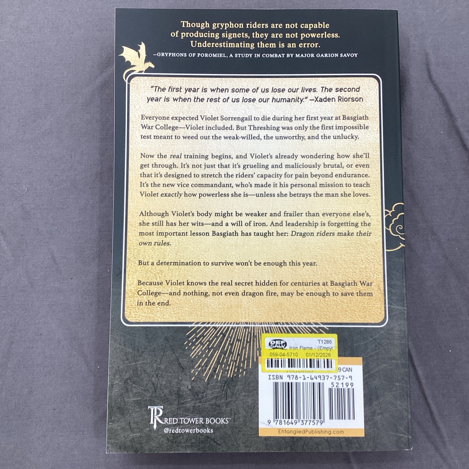 Iron Flame By Rebecca Yarros Paperback Book Brand New & Imperfect