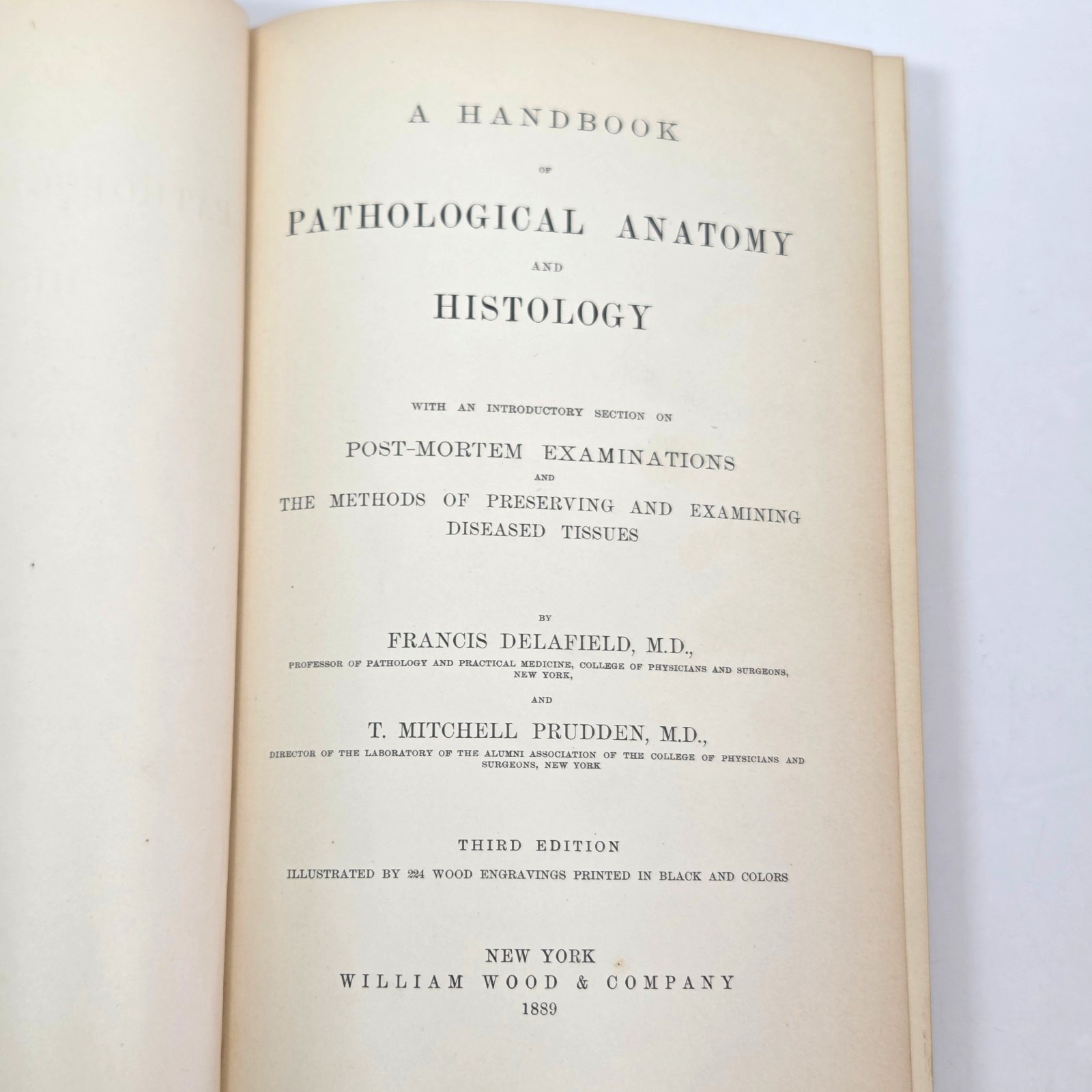 Handbook Pathological Anatomy Histology Delafield Prudden 1889 HC Wood Engraving