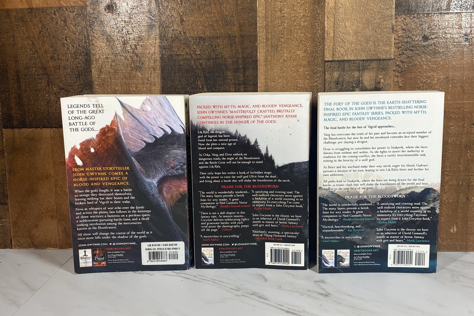 The Bloodsworn Trilogy John Gwynne Shadow Hunger Fury Of The Gods 3 PB Set