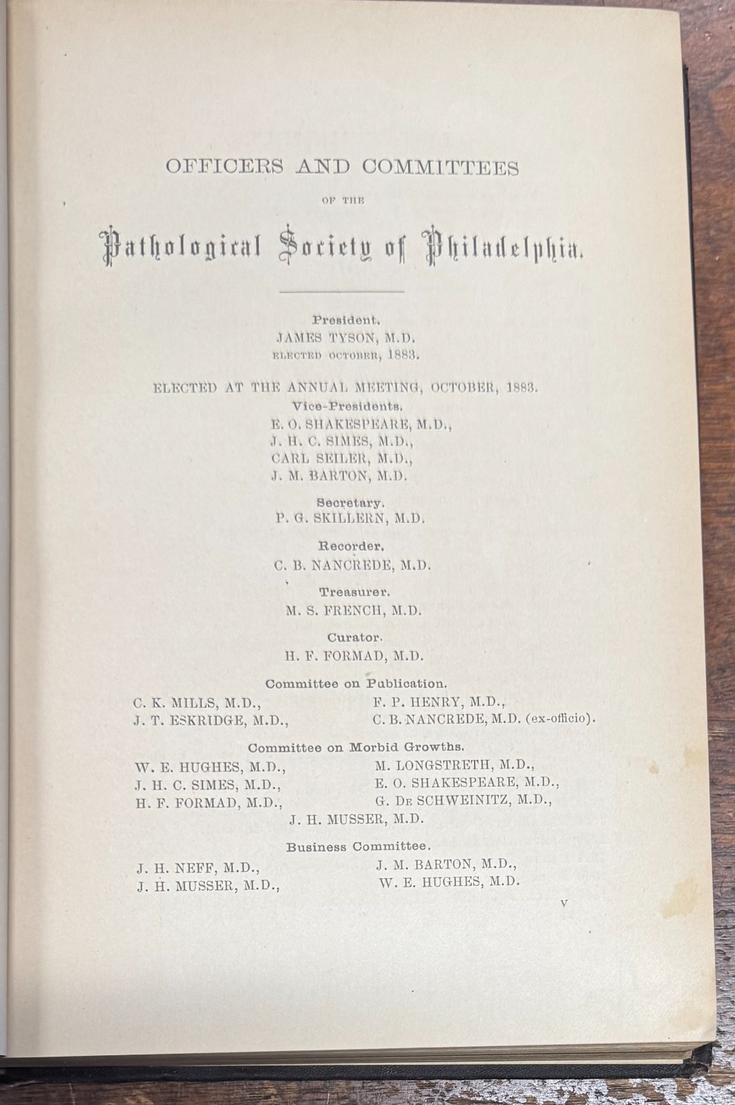 Transactions of the Pathological Society 1881-83 of Philadelphia 1884 Hardcover