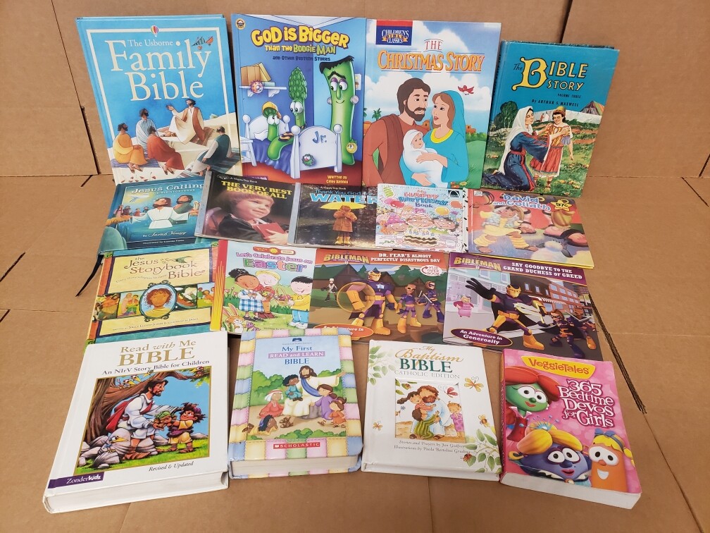 Lot of 10 Christian Kids Prayer Bible Jesus Stories Religion Books- MIX UNSORTED