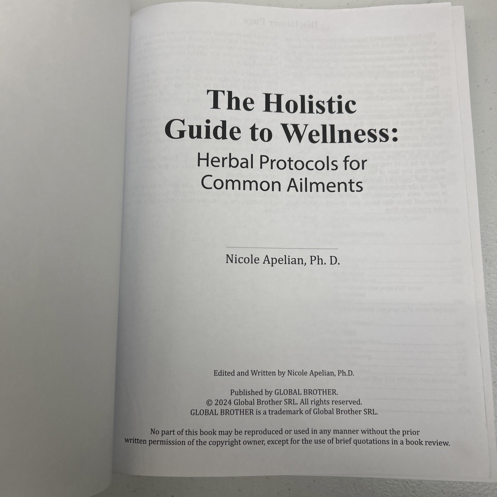 The Holistic Guide to Wellness: Herbal Protocols for Common Ailments. N. Apelian