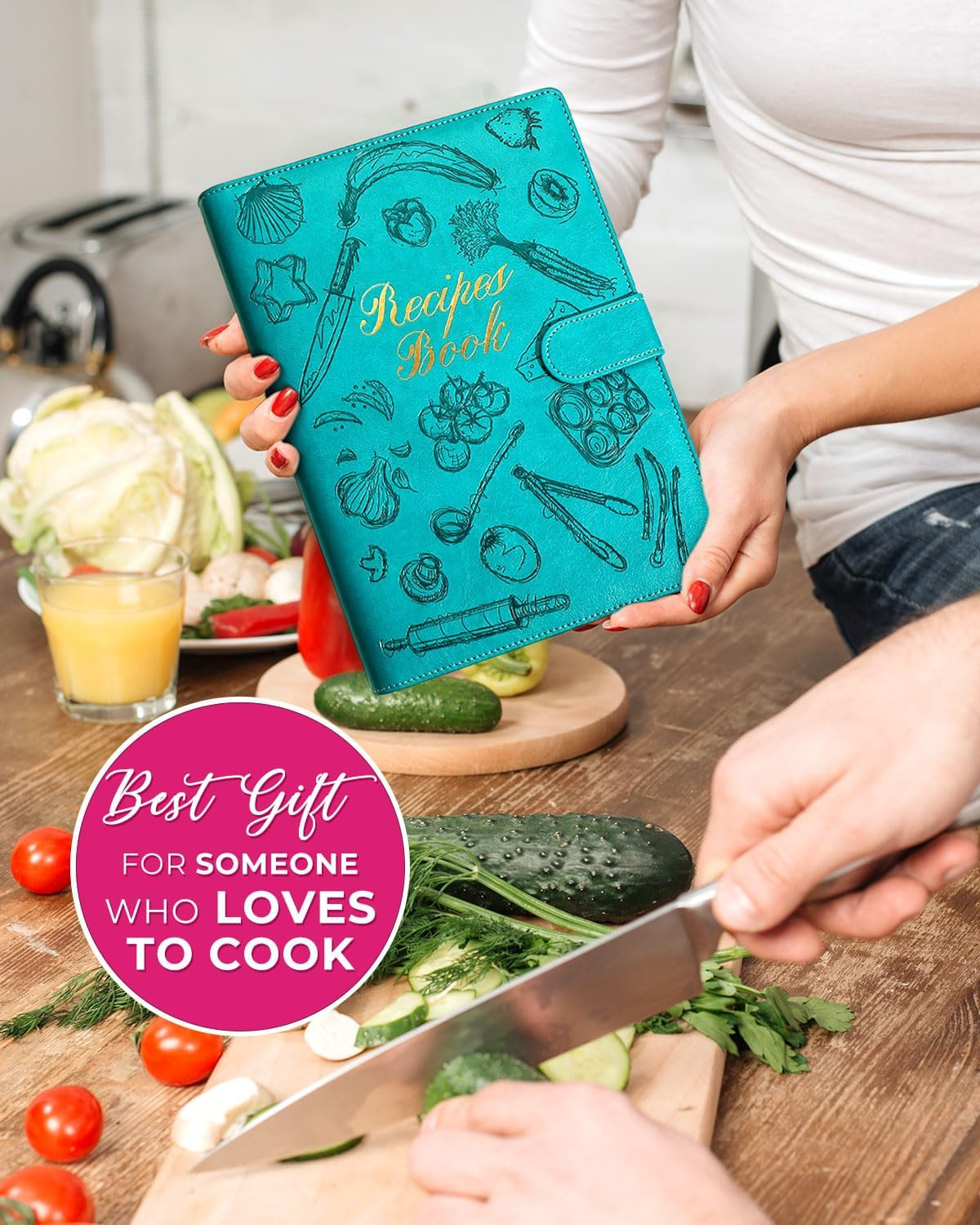 Recipe Book ，Blank Recipe Book to Write in Your Own Recipes，Recipe Notebook for
