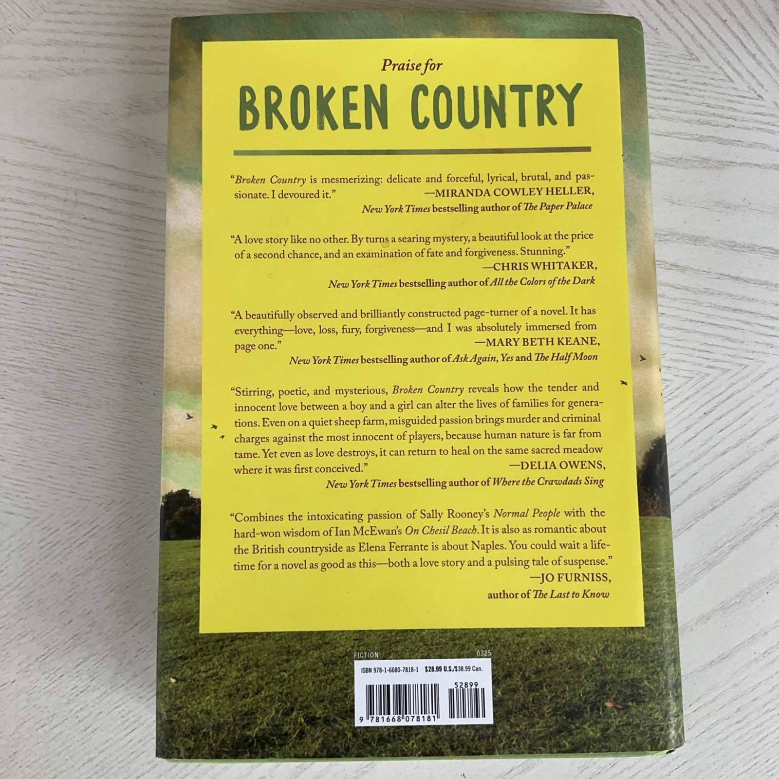 Broken Country by Clare Leslie Hall, Hardcover, Picador, Reese’s Book Club