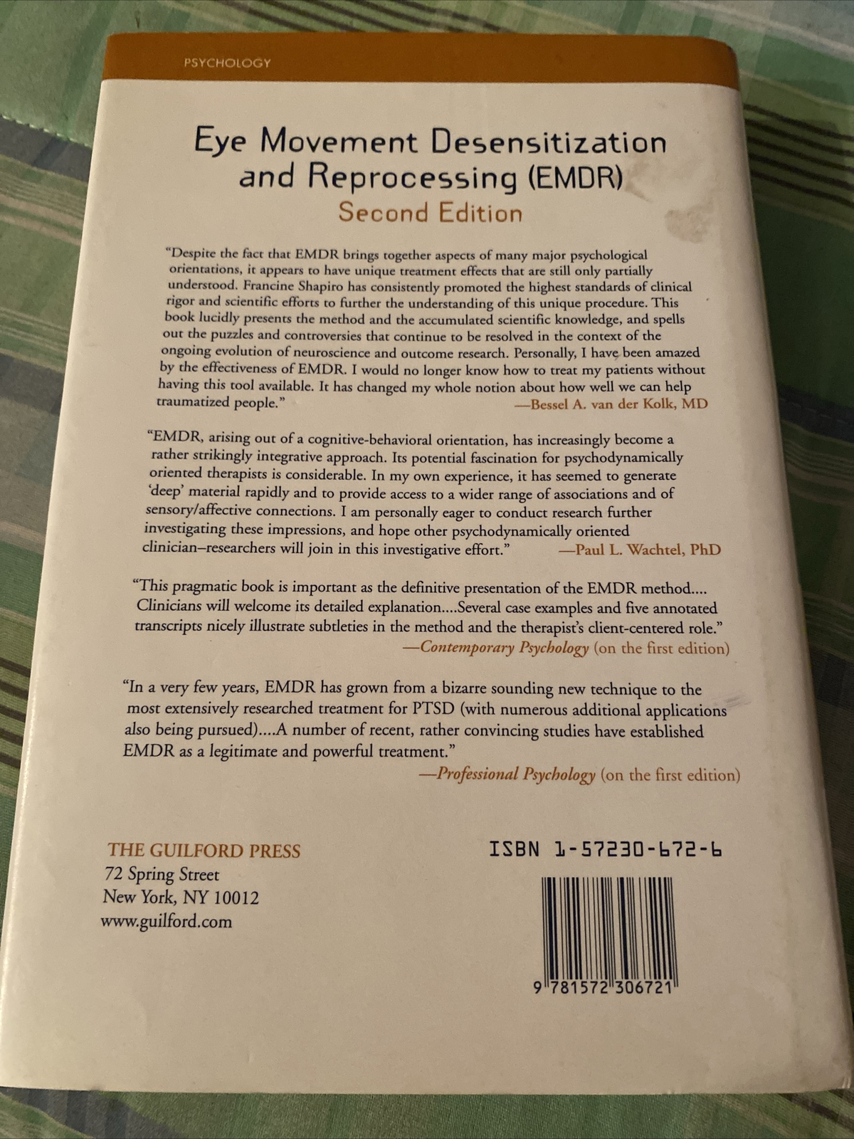 Eye Movement Desensitization And Reprocessing; Hardcover 2001