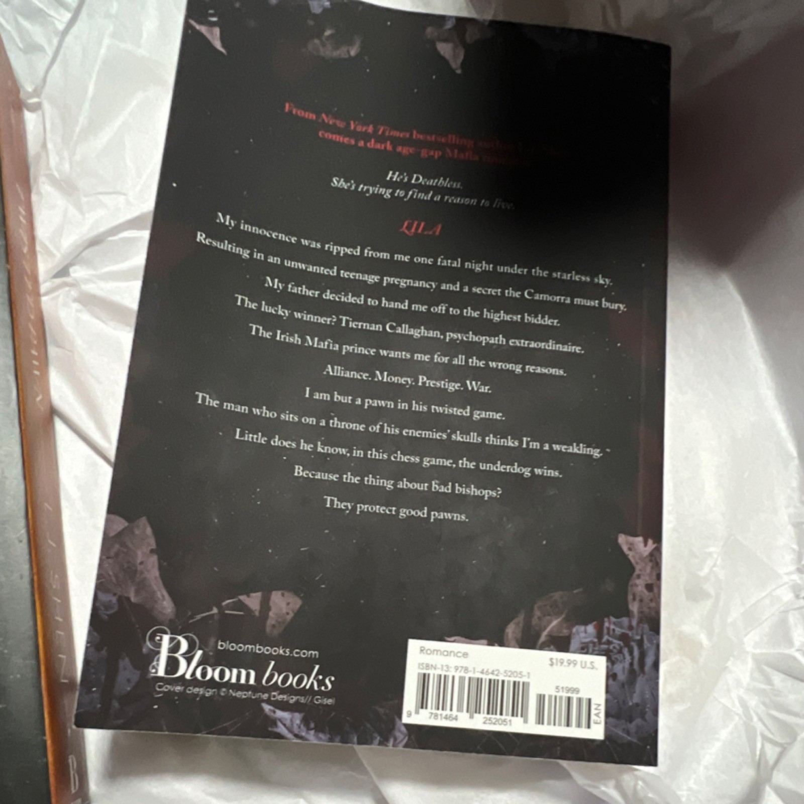 L.J. Shen Bad Bishop (Society of Villains) Paperback Novel, Bloom Books