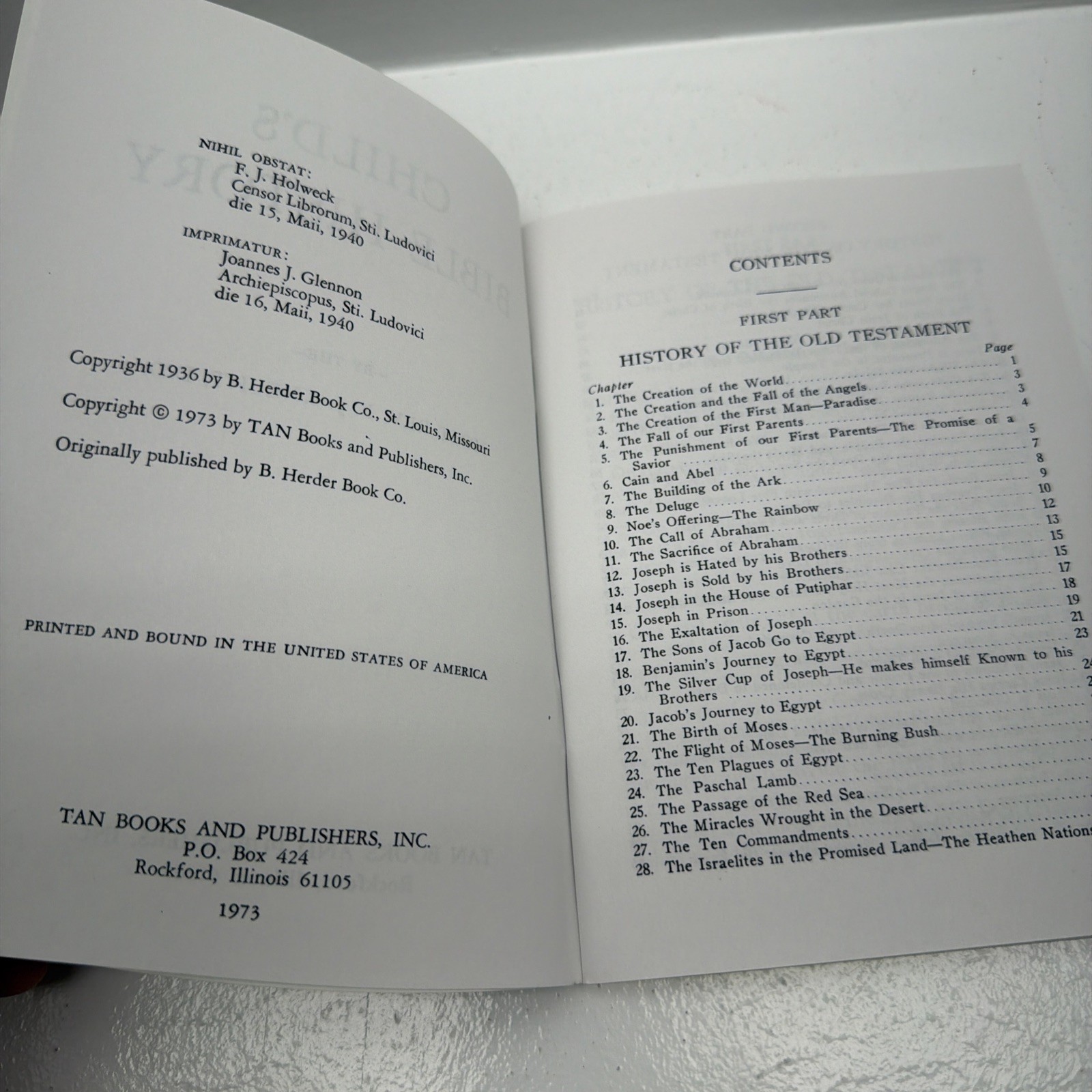 Child’s Bible History, by the Most Rev. F J Knecht, D. D 1973