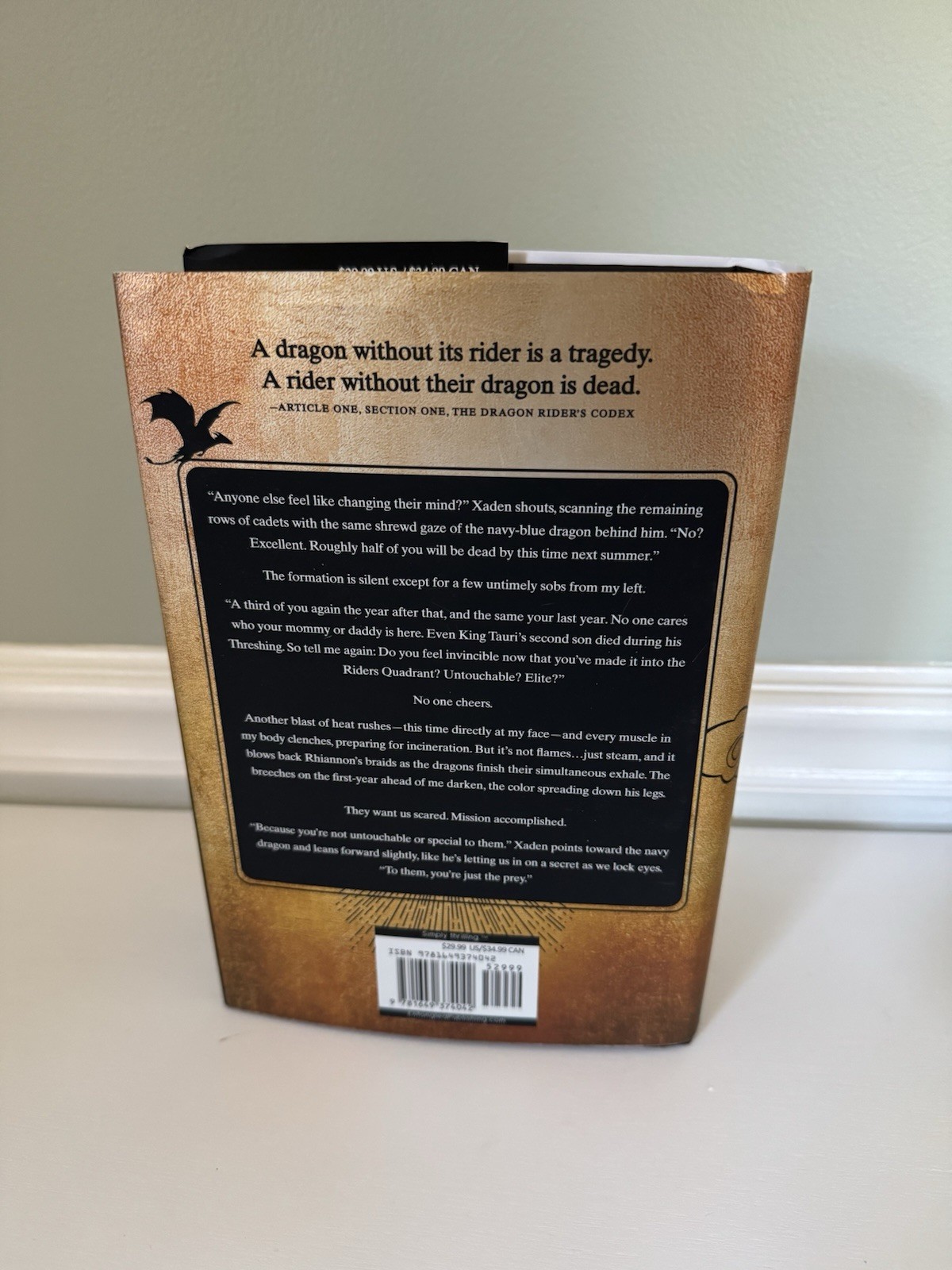 Rebecca Yarros Fourth Wing (The Empyrean Ser.) Hardcover Fantasy Dragon Novel