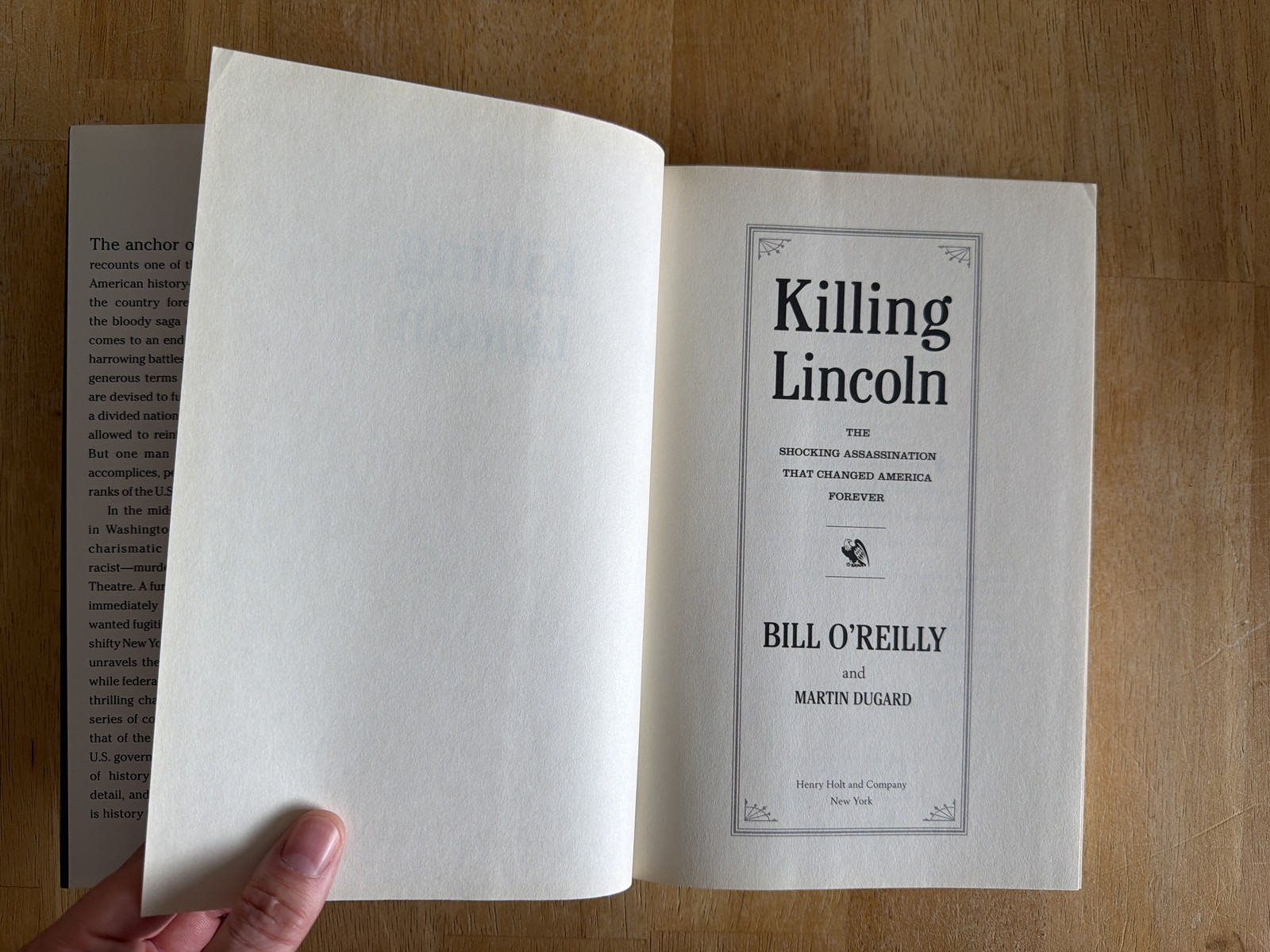 Vintage 2010s History Book, Killing Lincoln, Bill O’Reilly, Hardcover
