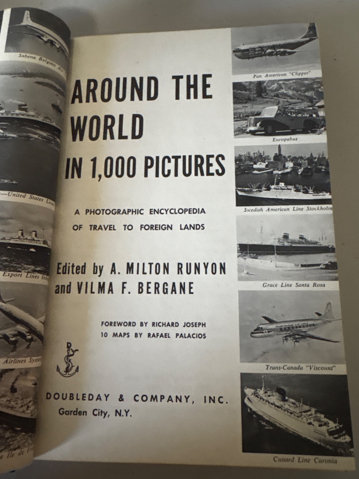 Around The World In 1000 Pictures 1954 Doubleday Hardcover HCDJ 448 Pages