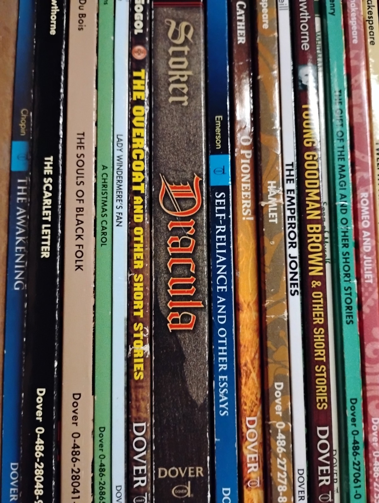 Lot of 34 Dover paperbacks, classics Twain, Dracula, Moby-Dick and more