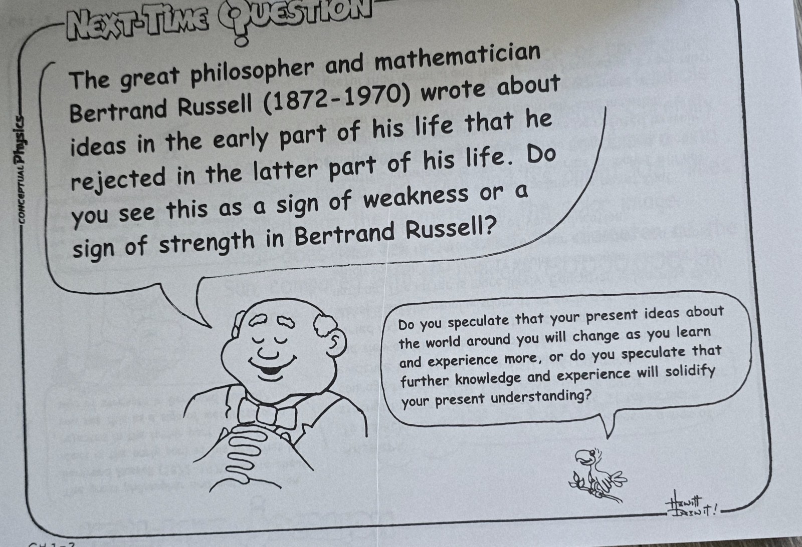 Next-Time Questions Conceptual Physics Instructors Copy