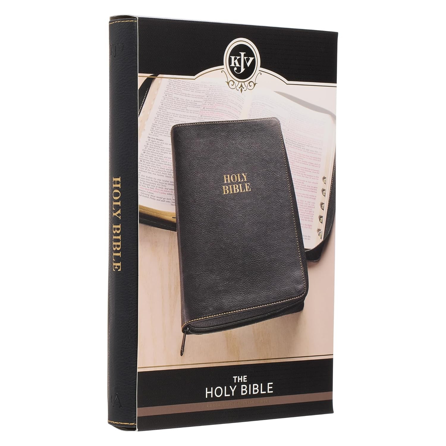 KJV Large Print Thinline Bible Black Zipper Indexed BRAND NEW in Shrink Wrap!!!