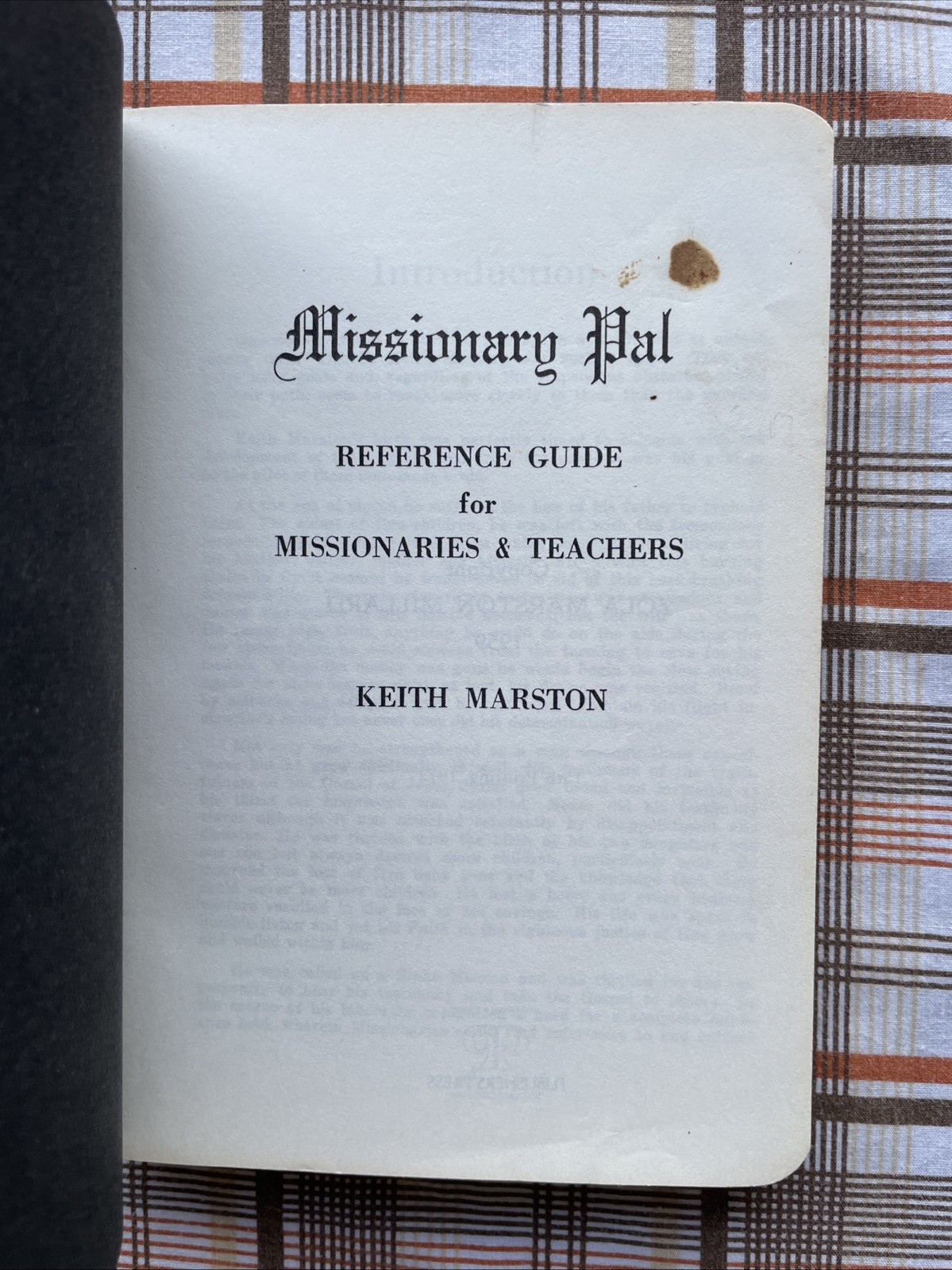 Missionary Pal Reference Guide for Missionaries Keith Marston (1972 LDS Leather)
