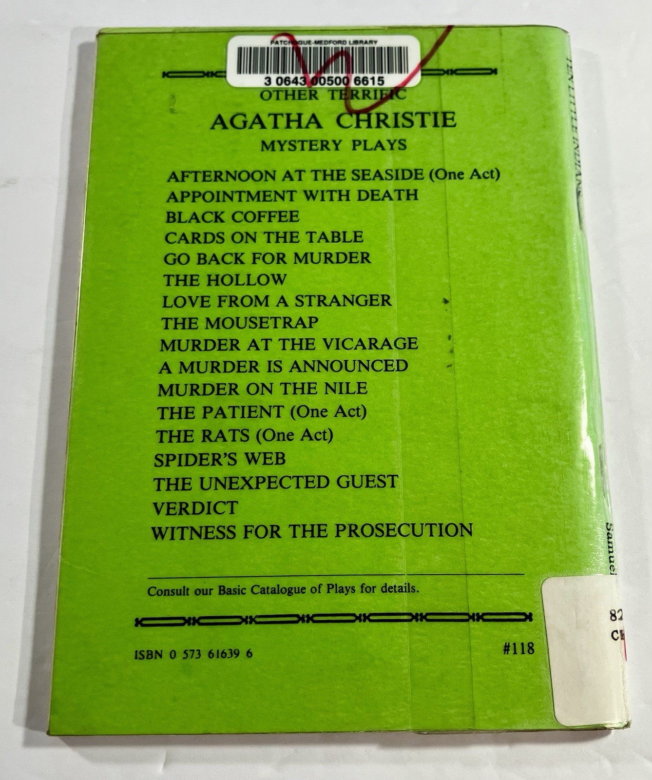 Ten Little Indians -1946 Samuel French Agatha Christie Mystery Play PB