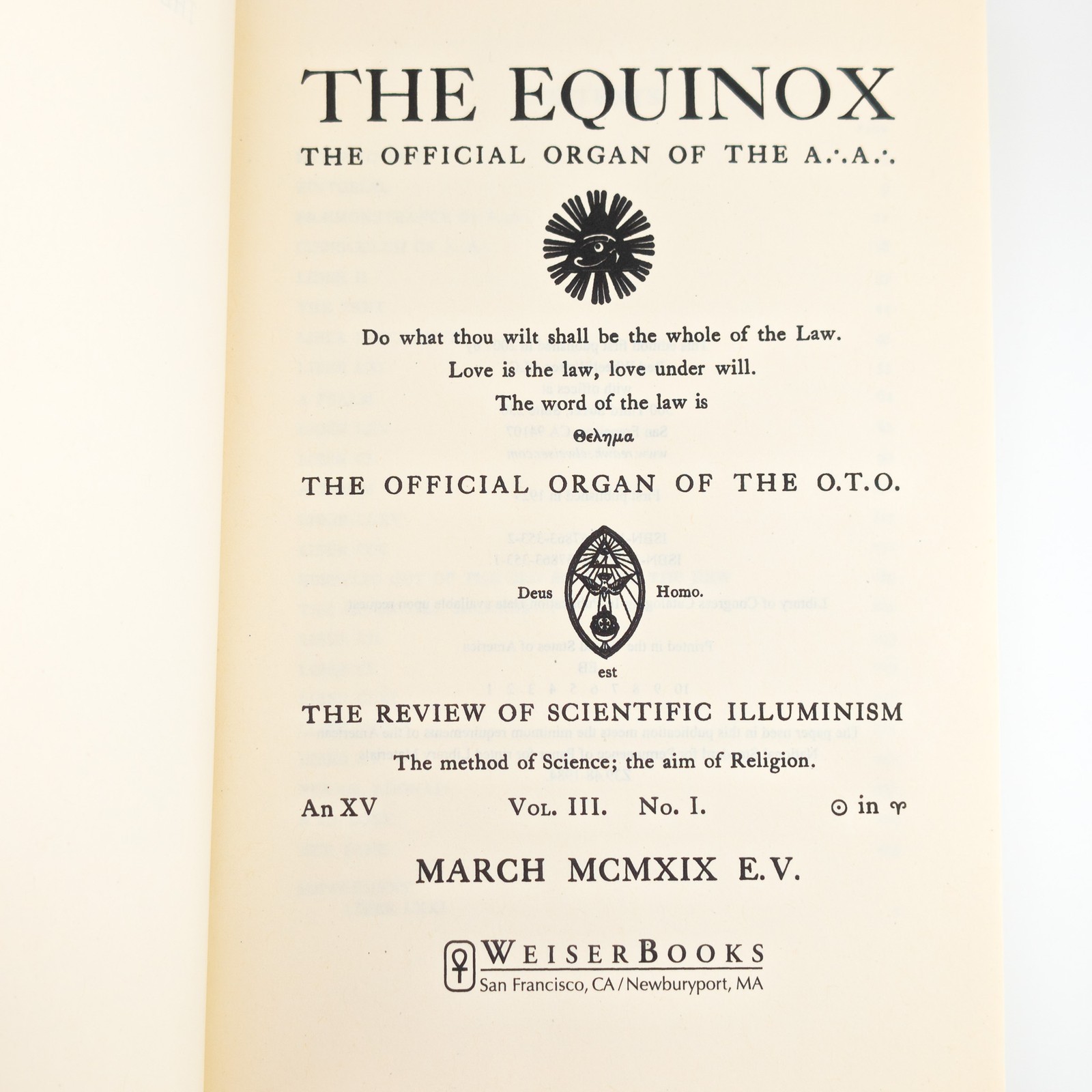 Blue Equinox by Aleister Crowley – Paperback Mysticism Book, 448 Pages