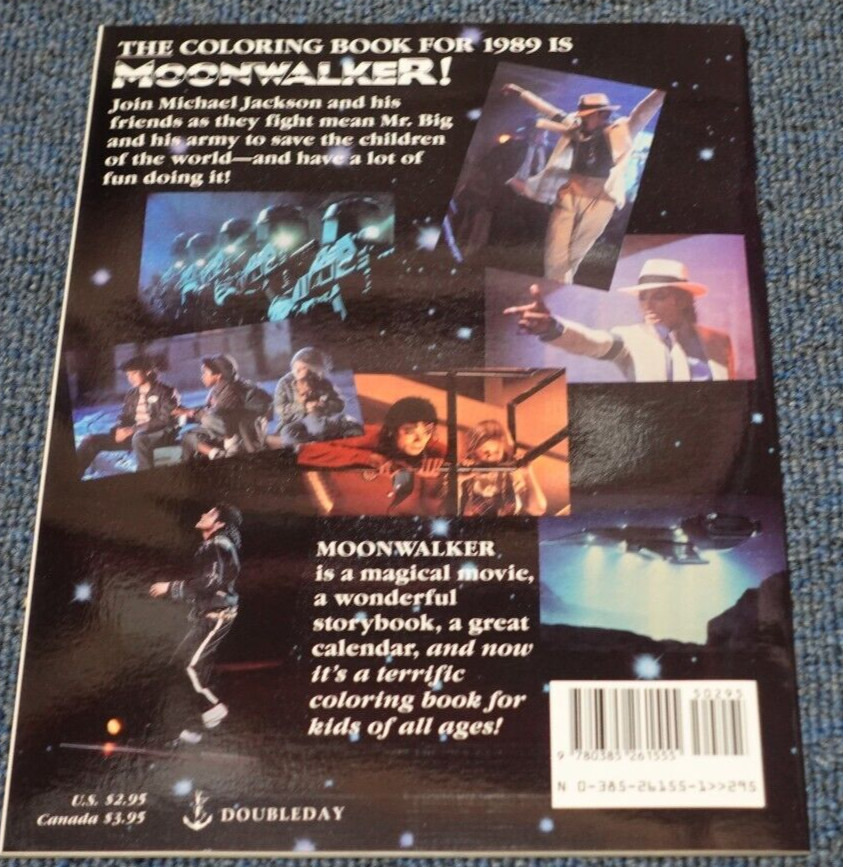 1 Michael Jackson Moonwalker 1988 Coloring Book & 1 Story Book Brand New Lot