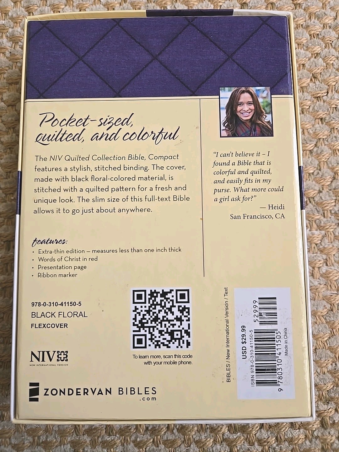 NIV QUILTED COLLECTION BIBLE, COMPACT By Zondervan