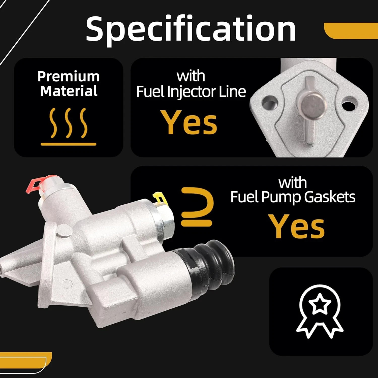 3936316 Fuel Lift Pump w/ Line 1994-98 Dodge Ram 2500 3500 Cummins 5.9L 6BT 12V