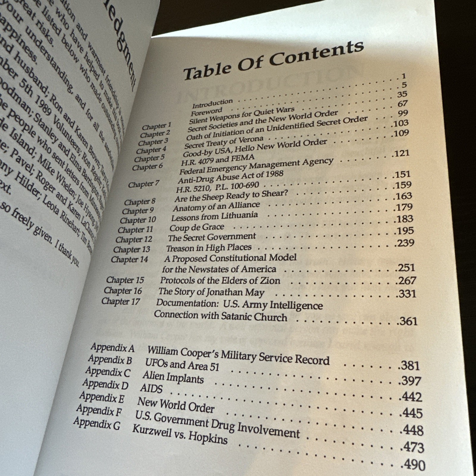 Behold a Pale Horse William Cooper Unrevised 1991 500p Protocols of Zion CFR NWO