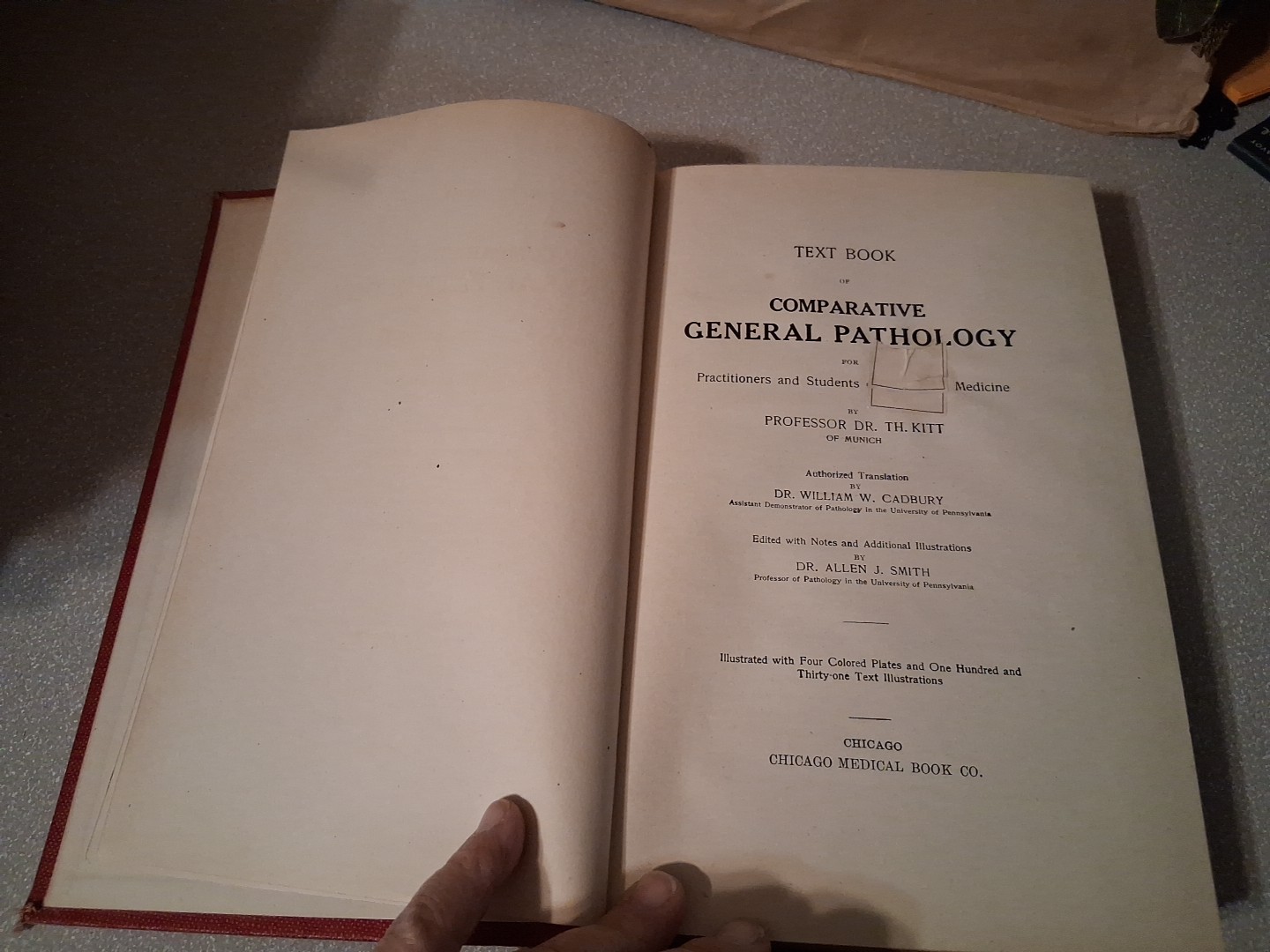 Text Book of Comparative General Pathology Professor Dr Th Kitt Theodor 1906
