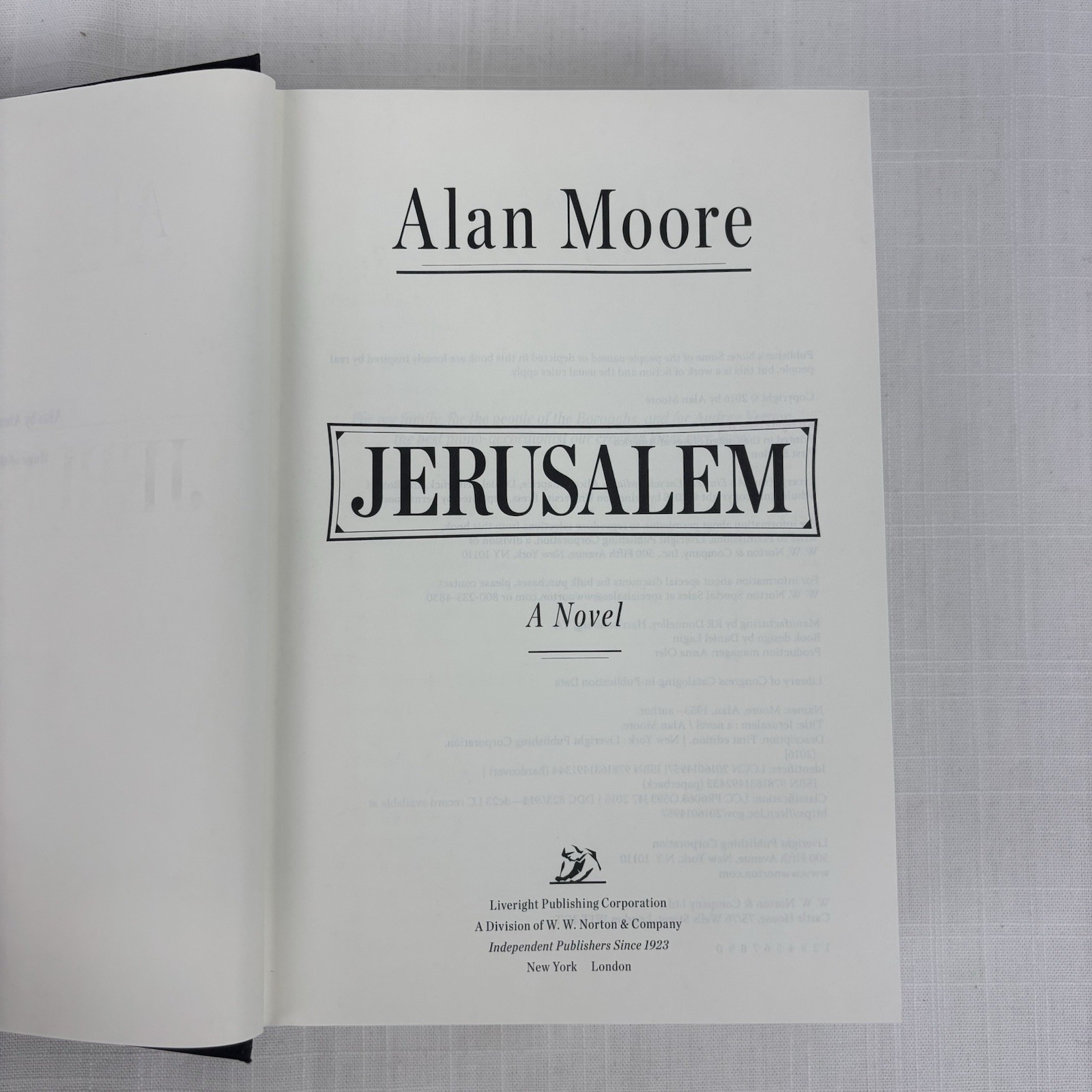 Jerusalem 1st Edition Book 1st Printing Alan Moore 2016 Hardcover Dust Jacket