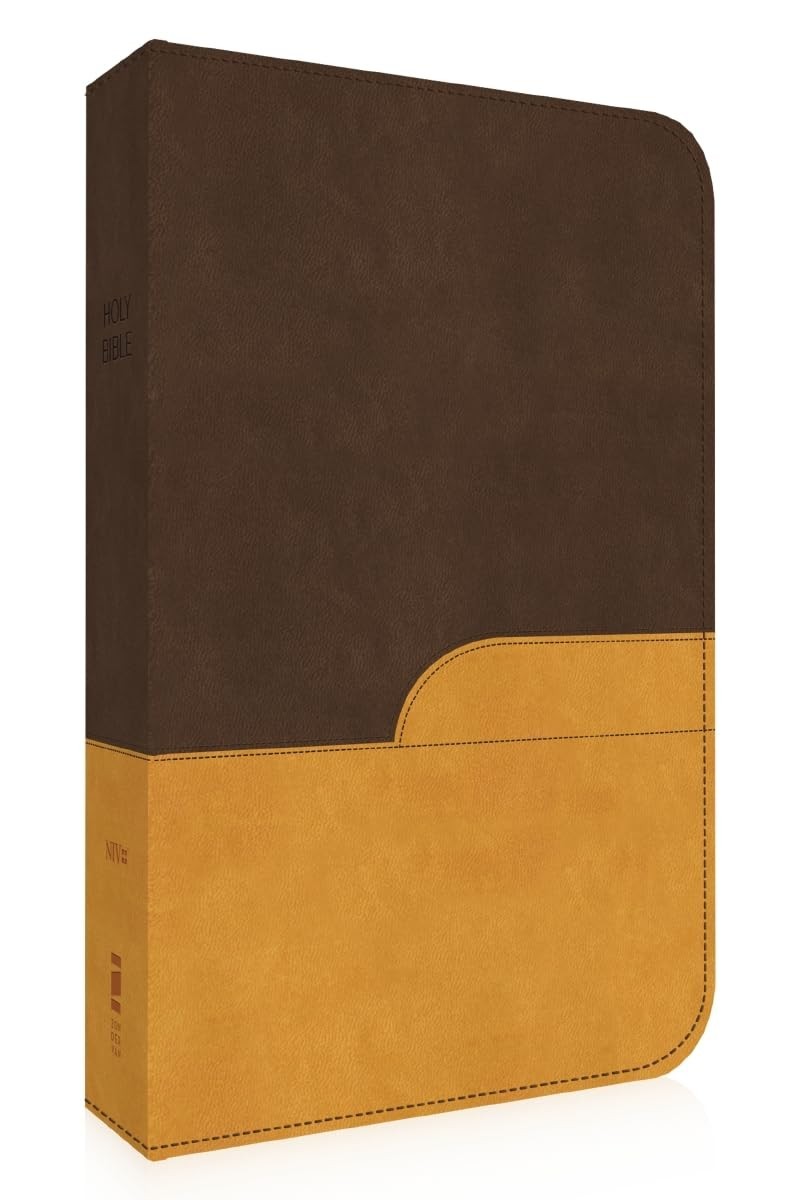 Brand New NIV Large Print Holy Bible Leather Soft Chocolate Amber Zondervan
