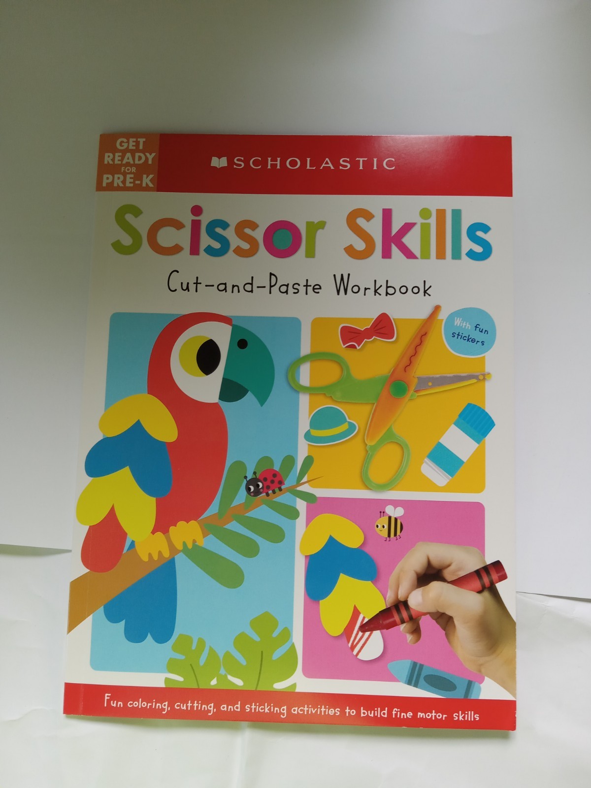 Scholastic Scissor Skills Cut-and-Paste Activity Book Ages 4-8 Illustrated