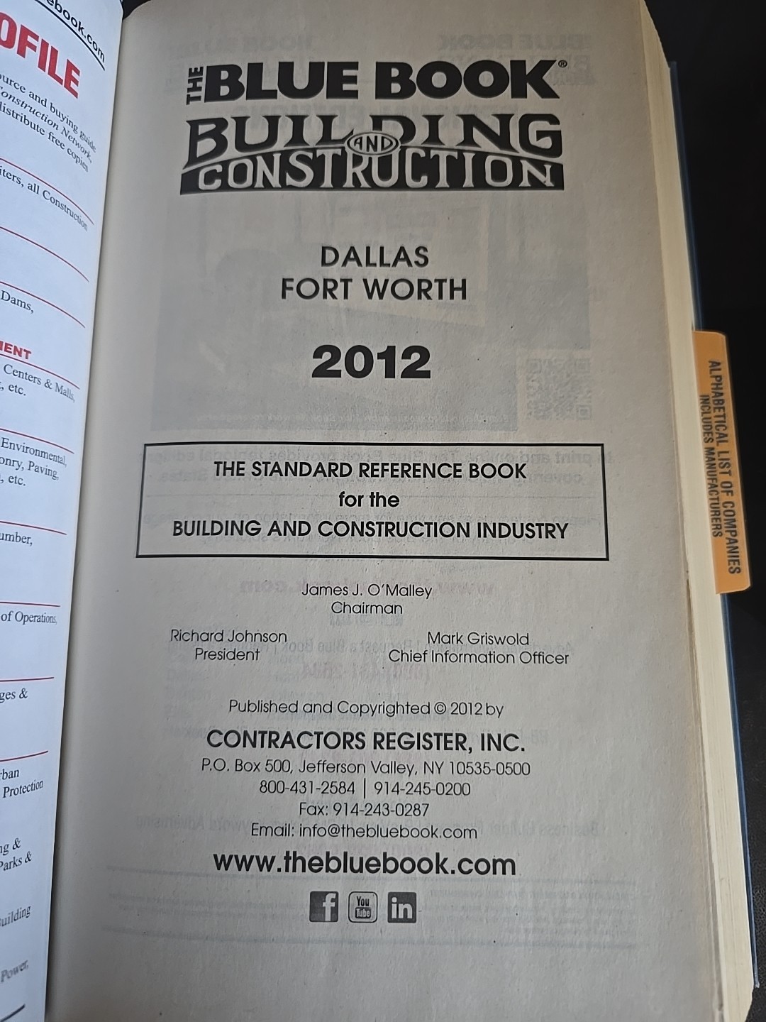 The Blue Book Building/Construction Dallas/Ft. Worth 2013 Hardcover