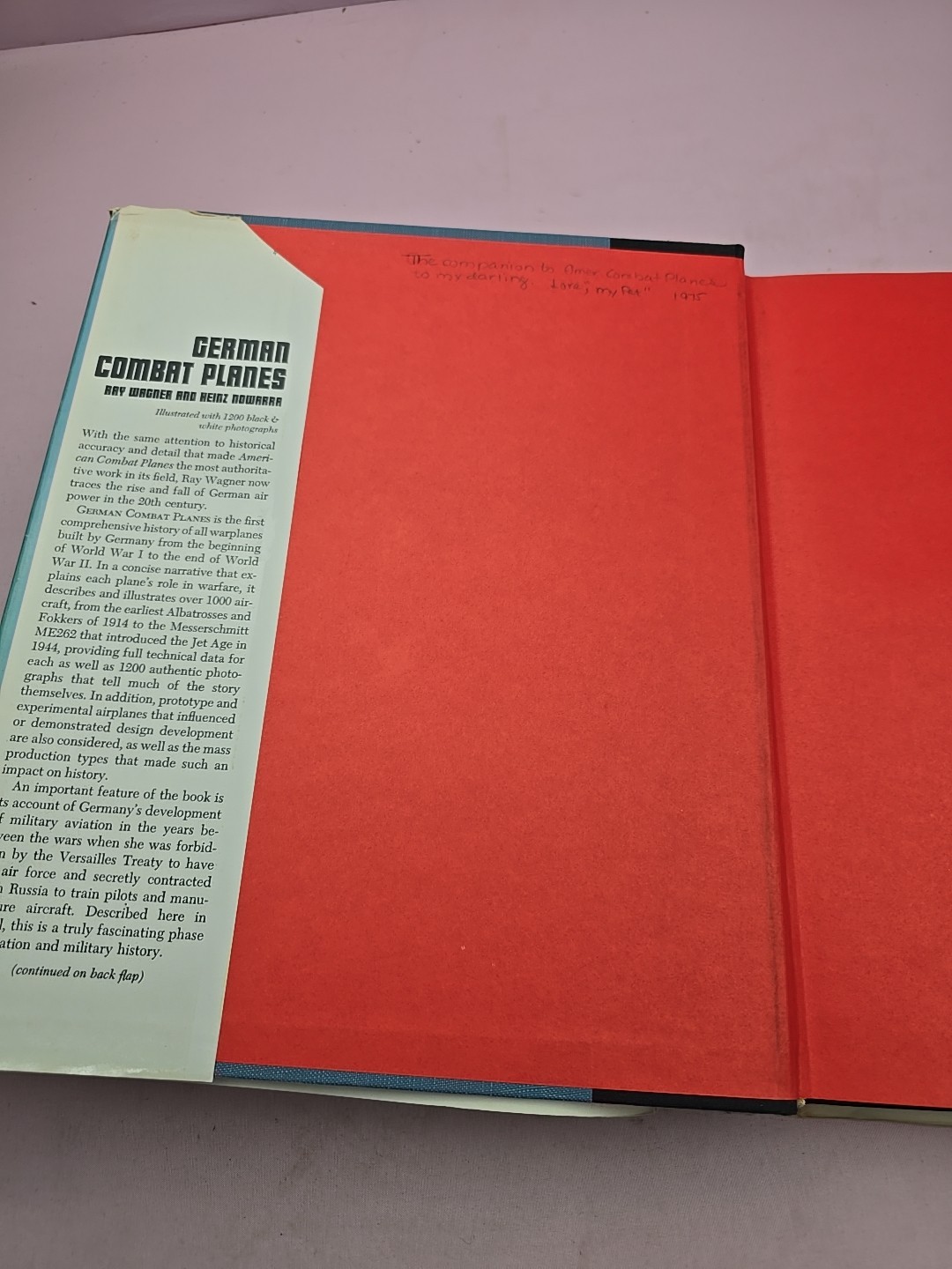 GERMAN COMBAT PLANES, 1914-1945, WAGNER,1200 PHOTOS, 400 HARDBOUND PAGES 1971
