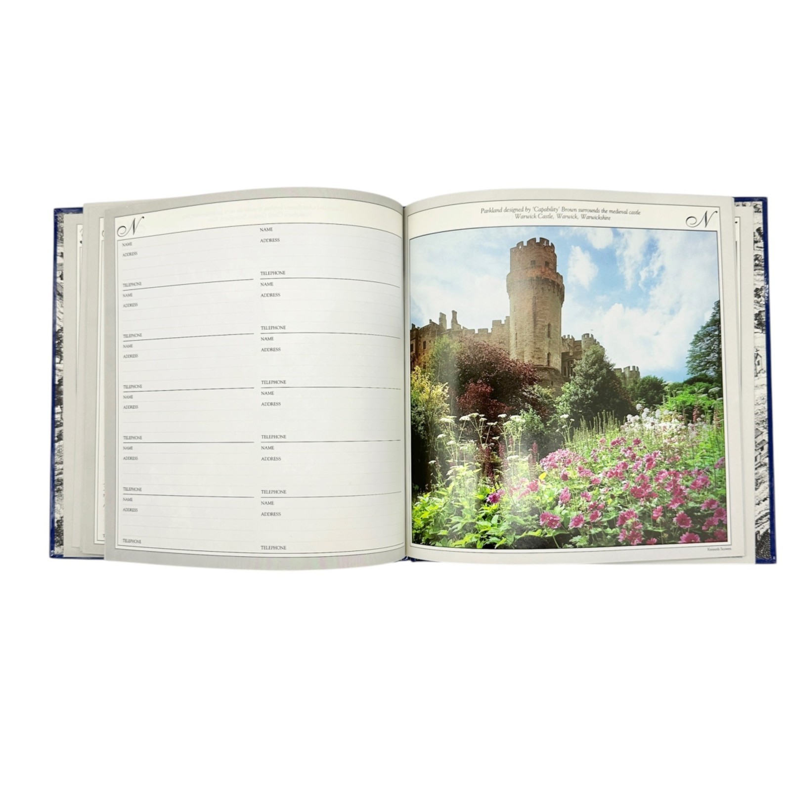 The English Garden Address Book Hardcover By Four Seasons Publishing 8.5 in Blue