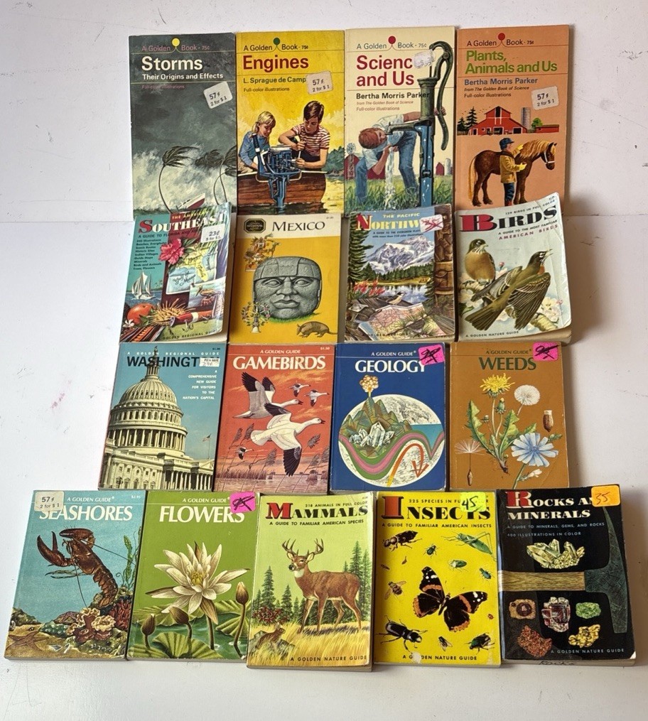 Vintage LOT of 17 Hardcover Books – Golden Guide/Golden Press Books (18P)
