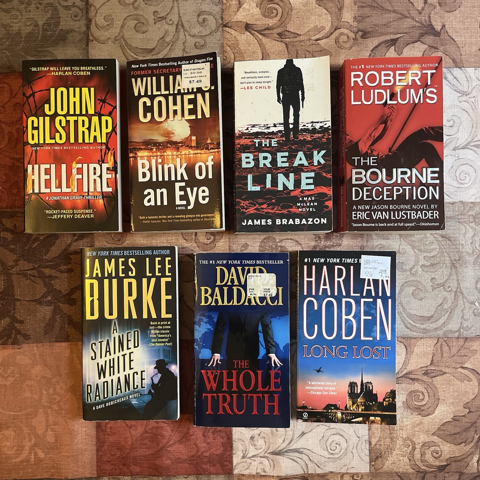 Lot of 7 Books Random Mix Suspense Crime Mystery Thriller Fiction Paperback
